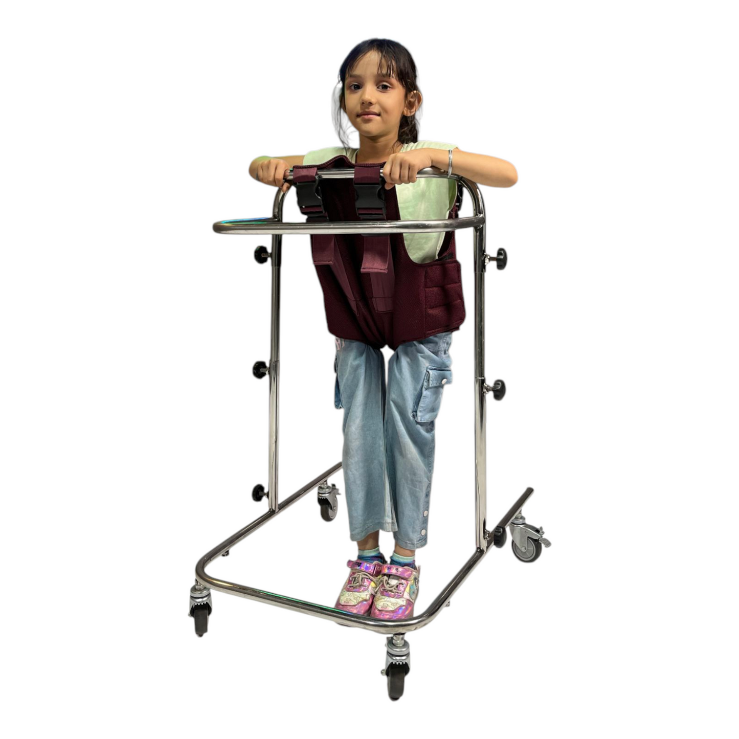 Four-Wheels Upright Training Walker (Tulip)