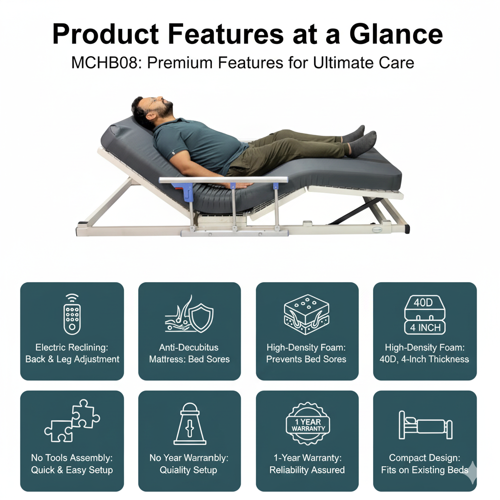 Motorized Reclining Back & Knee Rest Support Beds - ( BedMate )