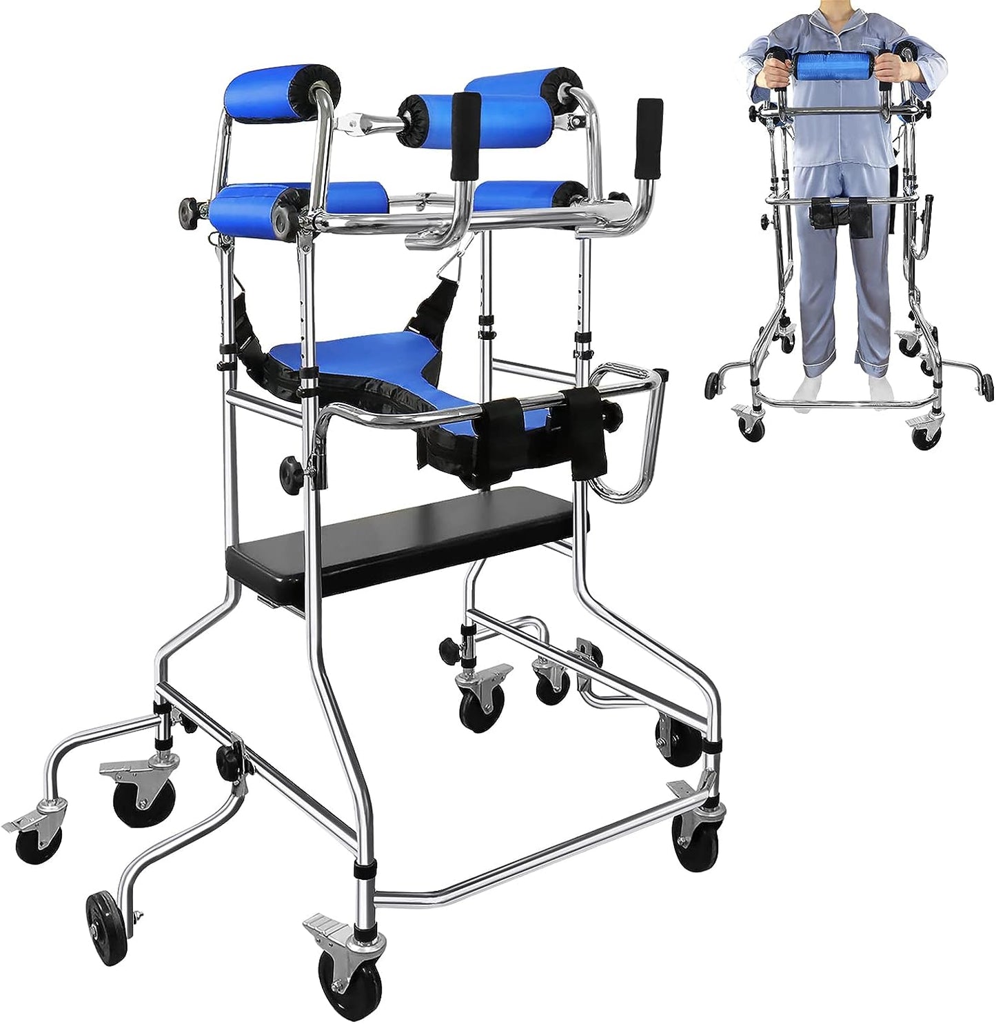 Morecare Multi Function Adult Standing Walker For Gait Rehabilitation With 8 Wheels