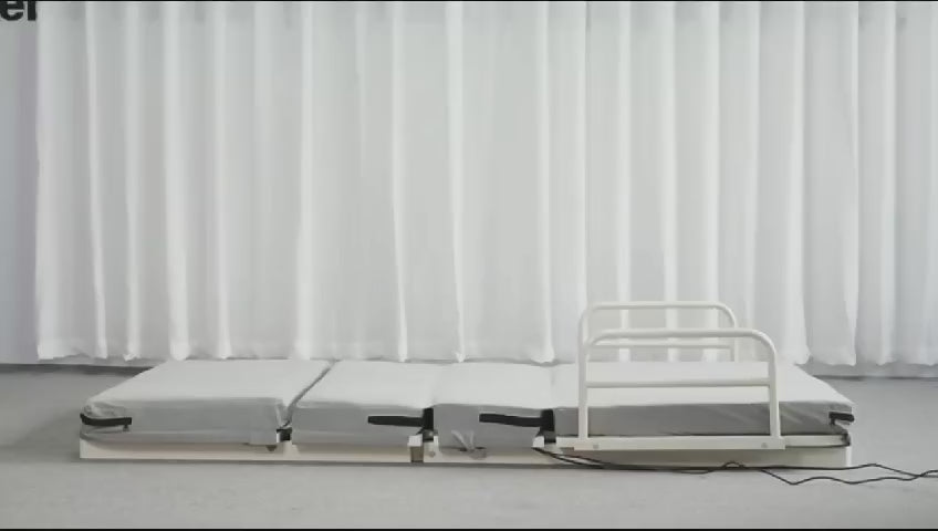 Load video: Morecare Motorized Reclining Back Rest and Knee Rest Support HomeCare Patient Beds