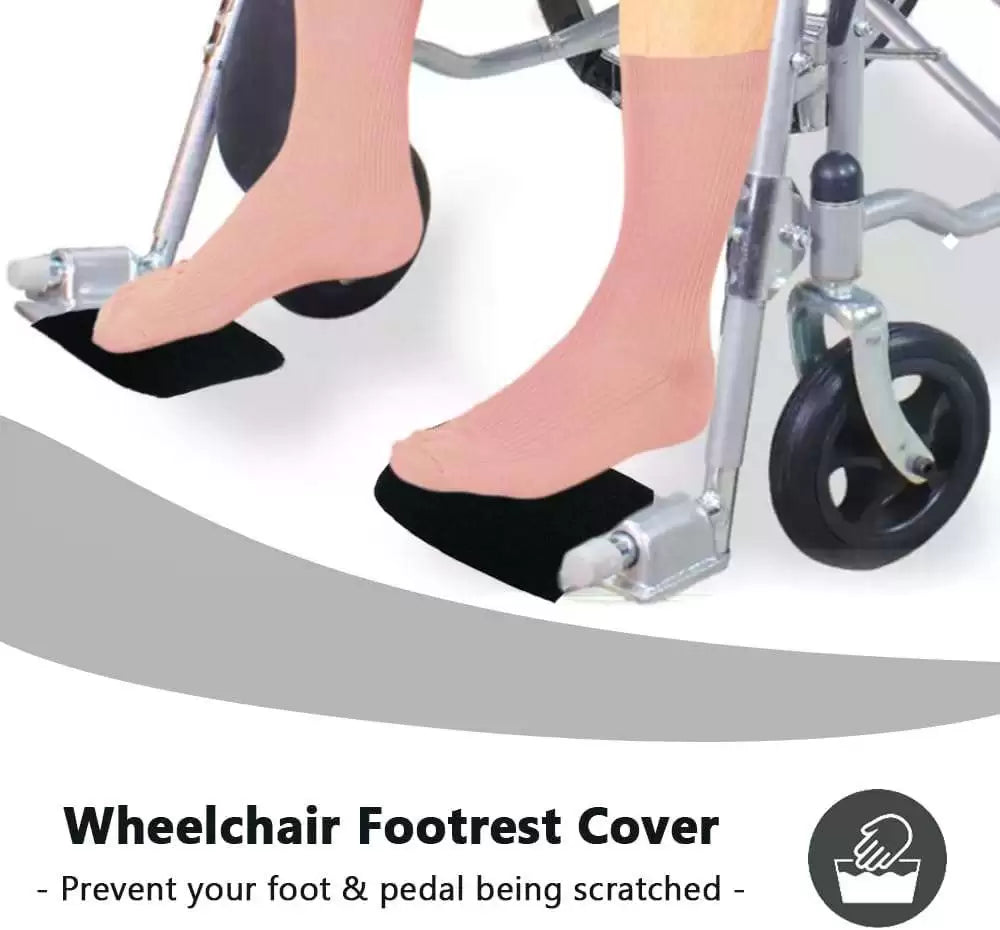 Morecare Elderly Wheelchair Footrest Cover, Non-Slip Footplate Protector Pad, Soft Leg Rest Cushion for Prevent Foot & Pedal Being Scratched, 1 Pair