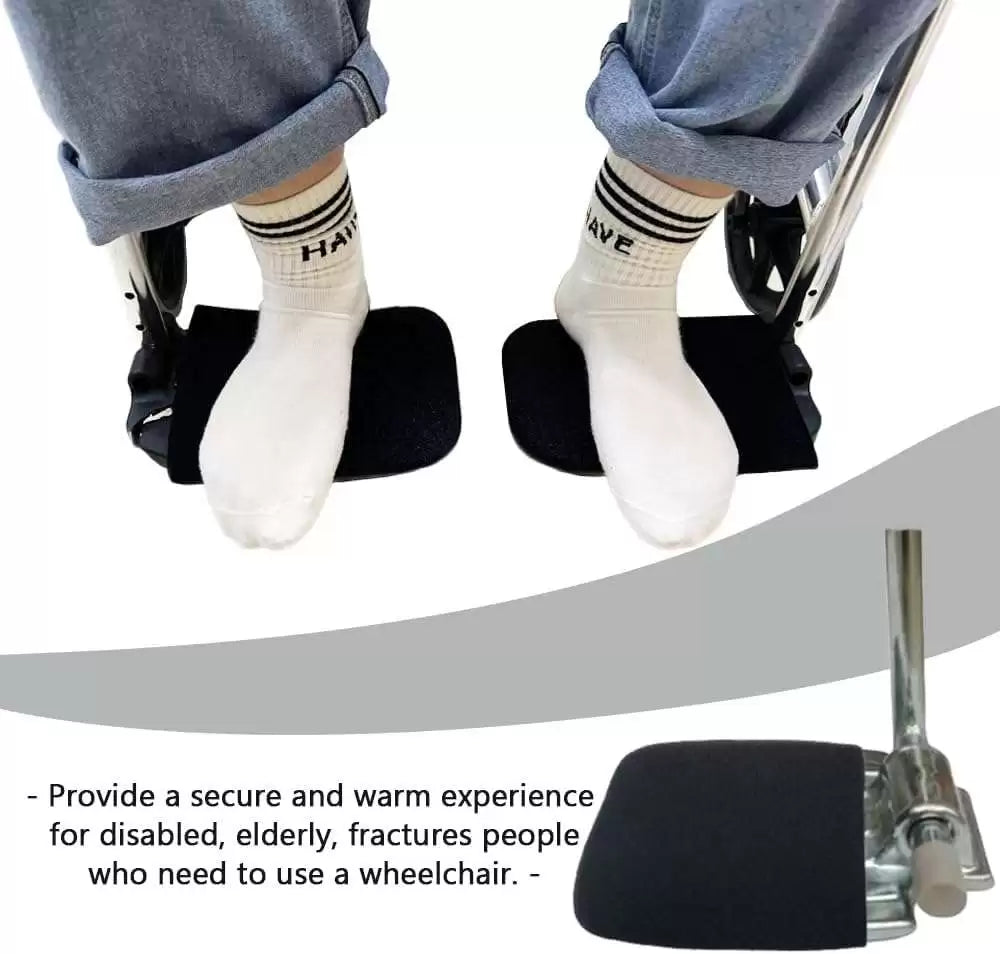 Morecare Elderly Wheelchair Footrest Cover, Non-Slip Footplate Protector Pad, Soft Leg Rest Cushion for Prevent Foot & Pedal Being Scratched, 1 Pair