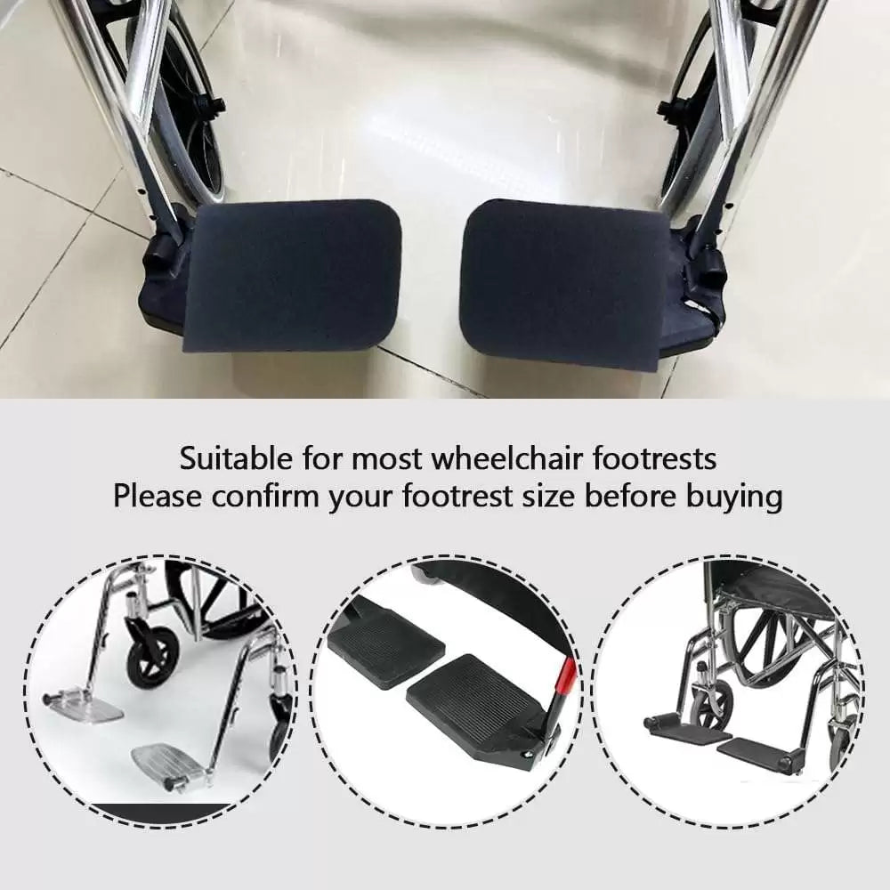 Morecare Elderly Wheelchair Footrest Cover, Non-Slip Footplate Protector Pad, Soft Leg Rest Cushion for Prevent Foot & Pedal Being Scratched, 1 Pair