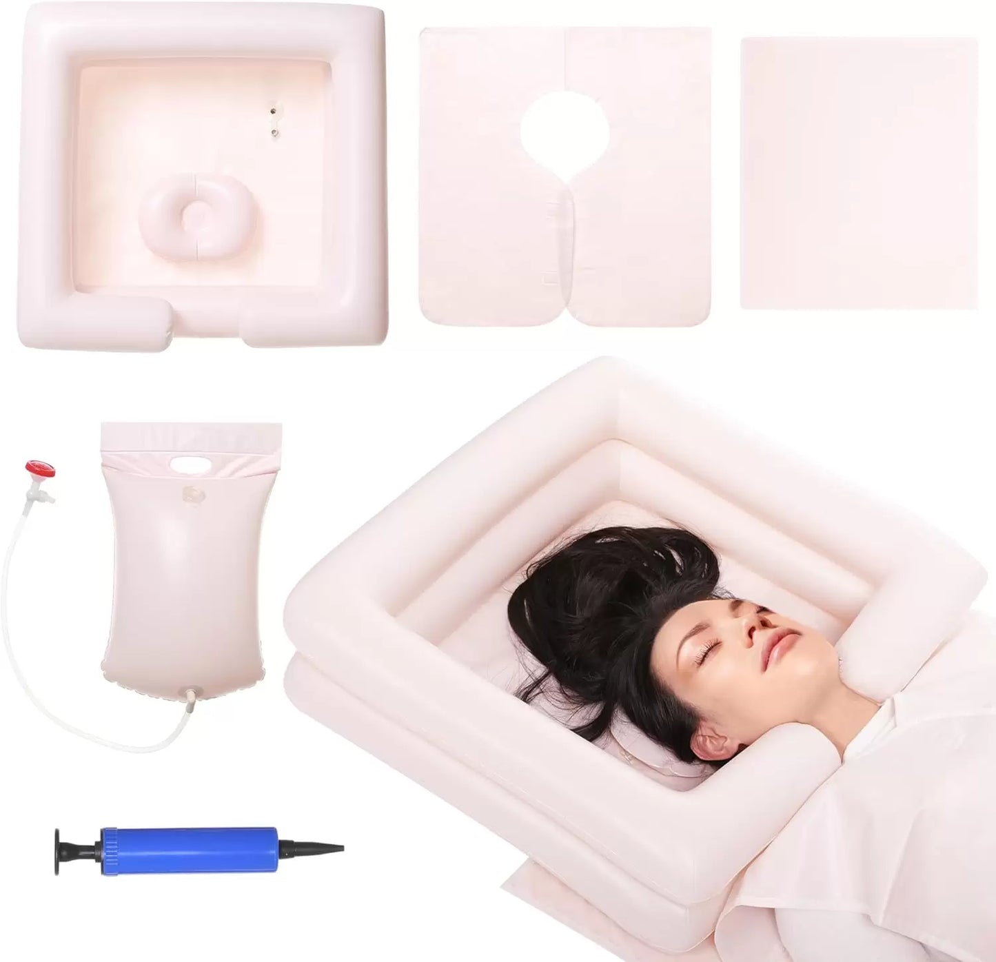 Morecare Inflatable Bedside Shampoo Basin for Easy Hair Washing Anywhere