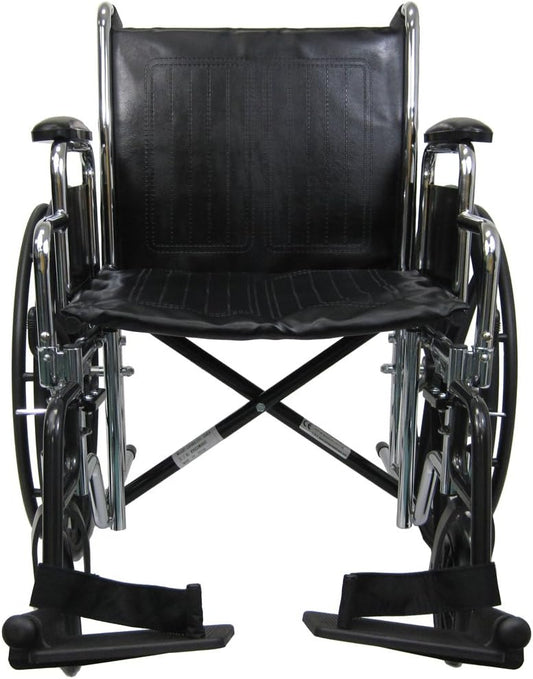 Morecare 24-Inch Extra-Wide Bariatric Wheelchair with Desk-Length Removable Arms, Heavy-Duty Casters, and 204 kg Capacity