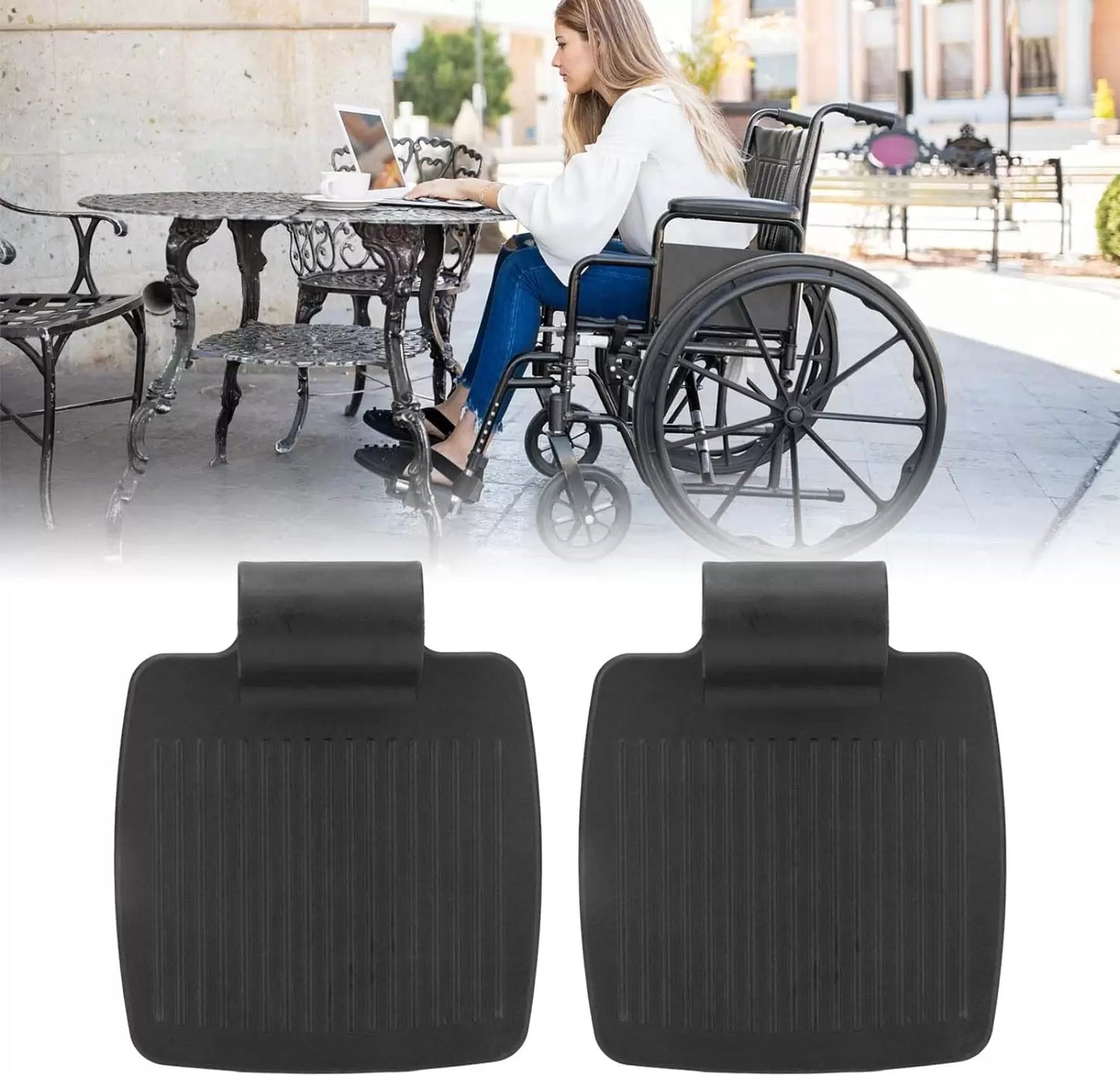 Morecare Durable Wheelchair Footrest Hole Size 19 MM, 2pcs Wheelchair Foot Rest Plate