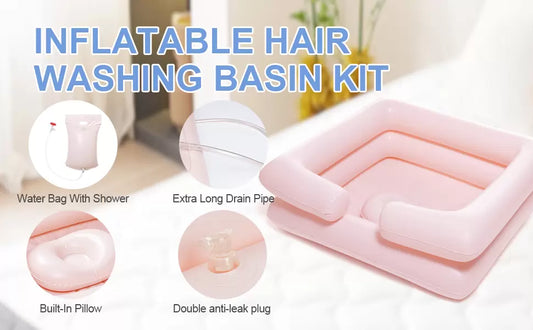 Morecare Inflatable Bedside Shampoo Basin for Easy Hair Washing Anywhere