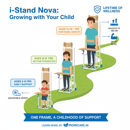 Morecare Multi-Functional Adjustable Standing Frame for Children & Teens with Cerebral Palsy