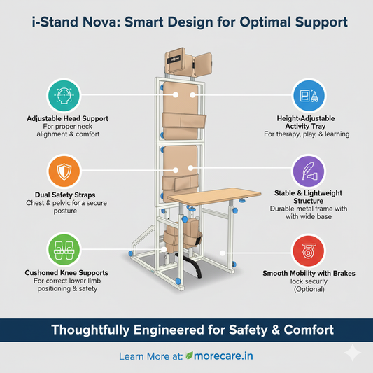 Morecare Multi-Functional Adjustable Standing Frame for Children & Teens with Cerebral Palsy
