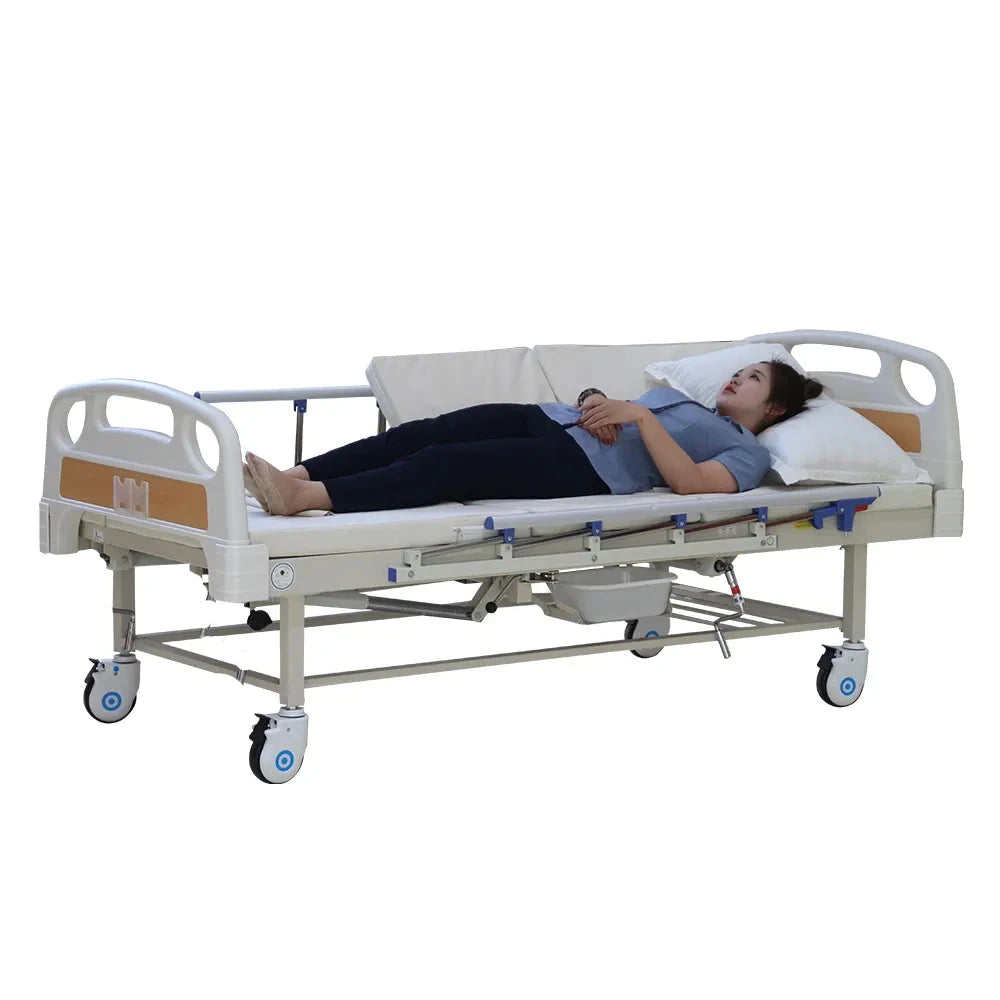 Morecare Electric Medical Side Tilting Bed for Home Care with Integrated Toilet - 5 Functions, Portability, and Hospital-Quality Comfort