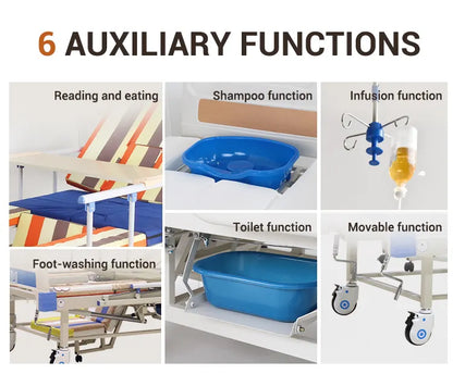 Electric Side Tilting Homecare Bed with Integrated Commode – Platina