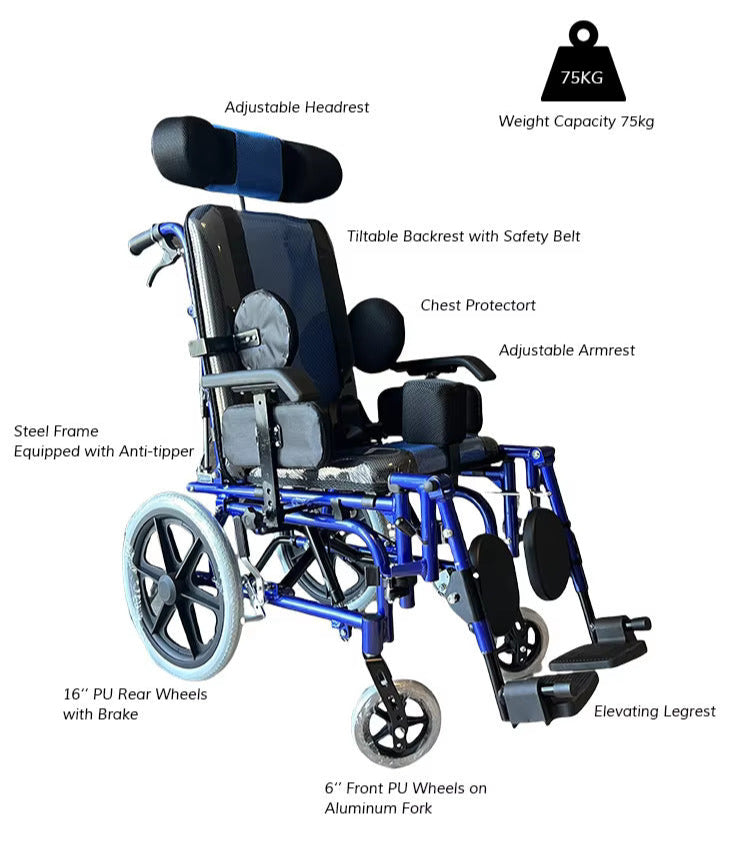 Pediatric High-Back CP Wheelchair (Bluebell)