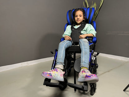 Tilt & Reclining CP Wheelchair Cum Stroller – Blue Flax
