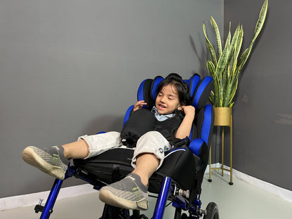 Tilt & Reclining CP Wheelchair Cum Stroller – Blue Flax