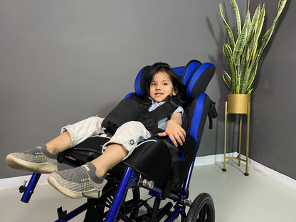 Tilt & Reclining CP Wheelchair Cum Stroller – Blue Flax