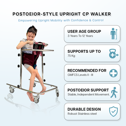 Four-Wheels Upright Training Walker (Tulip)