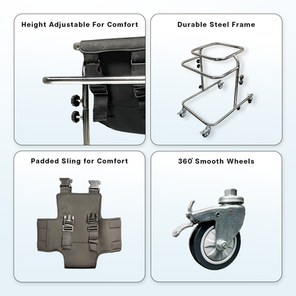 Four-Wheels Upright Training Walker (Tulip)