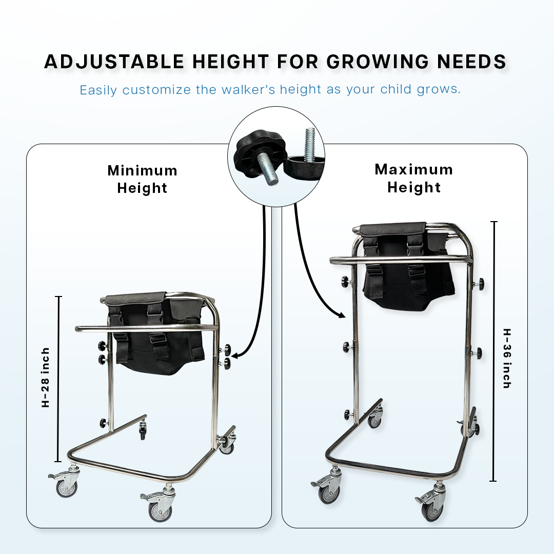 Four-Wheels Upright Training Walker (Tulip)