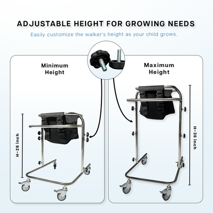 Four-Wheels Upright Training Walker (Tulip)