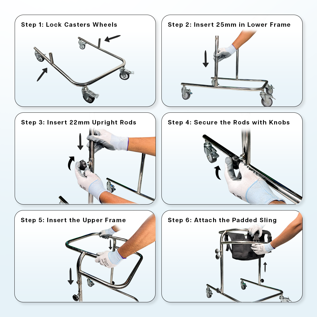 Four-Wheels Upright Training Walker (Tulip)