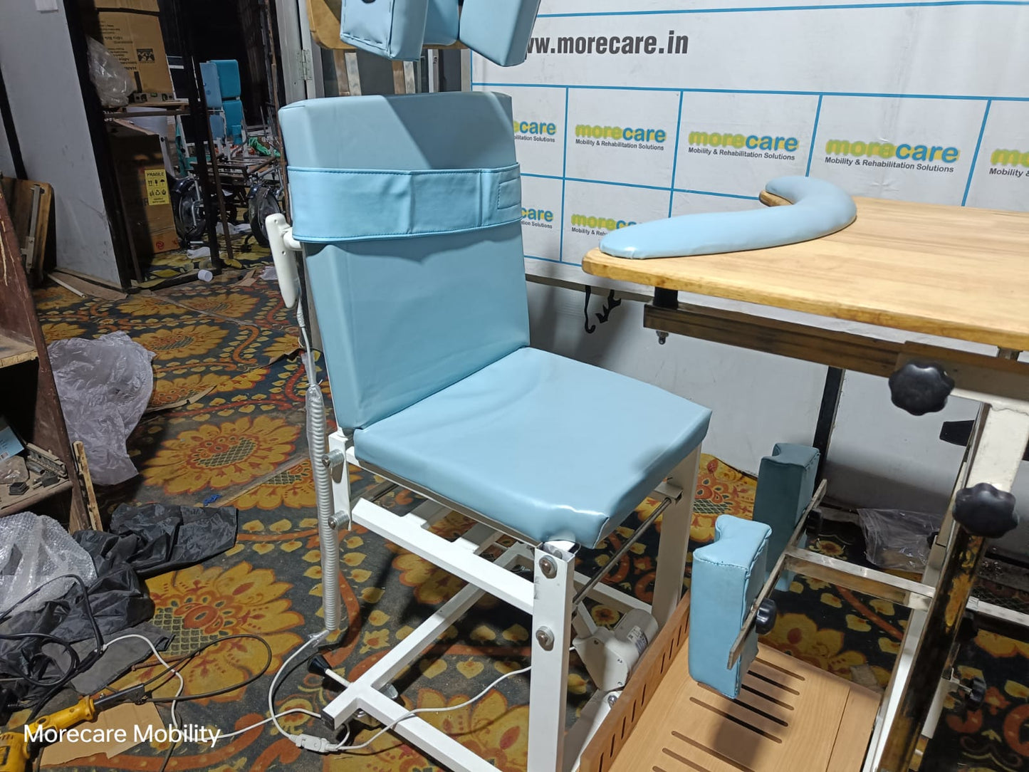 Morecare Electric Seating Cum Standing Frame For Adults with Neck Rest