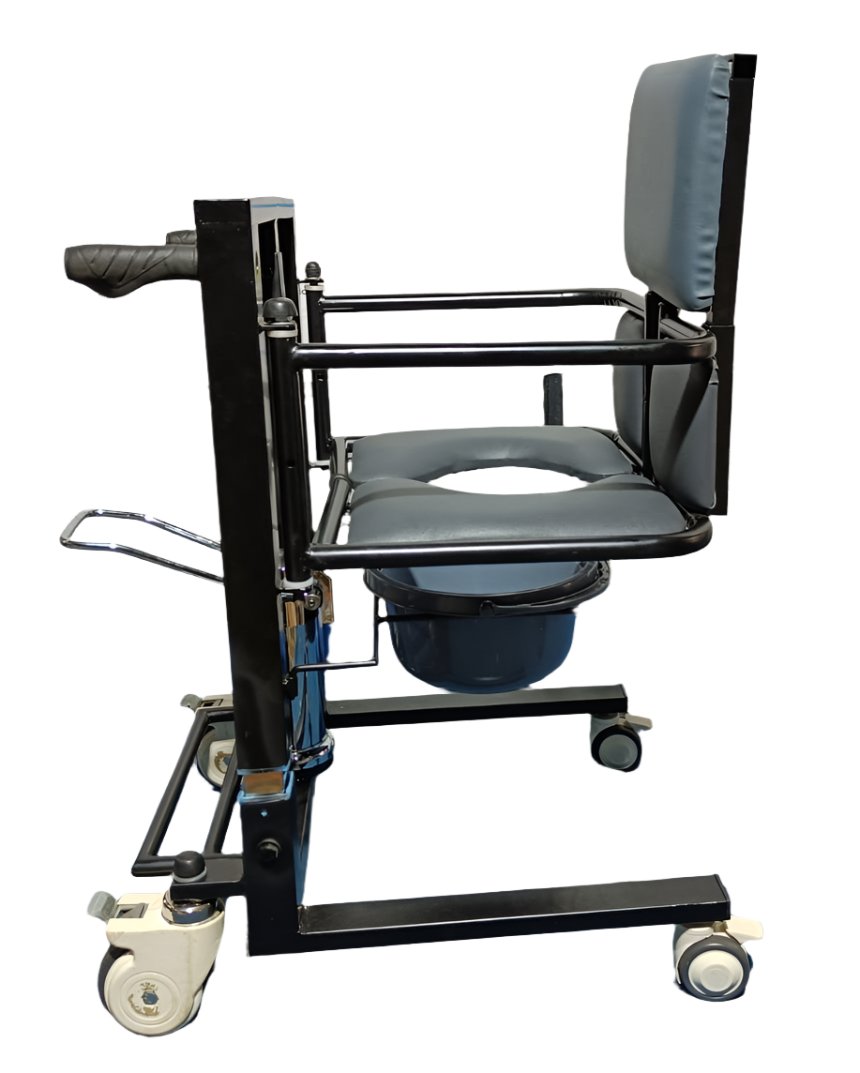 Morecare Patient Transfer Chair with Hydraulic Lift - Stainless Steel, Waterproof