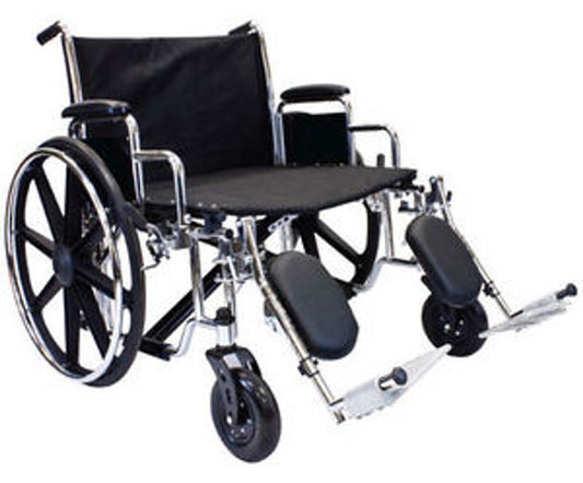 Morecare 26-Inch Wide Heavy-Duty Bariatric Wheelchair with Elevating Legrests, Removable Full Arms