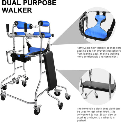 8-Wheel Standing & Gait Training Rehab Walker for Adults – Crab Walker