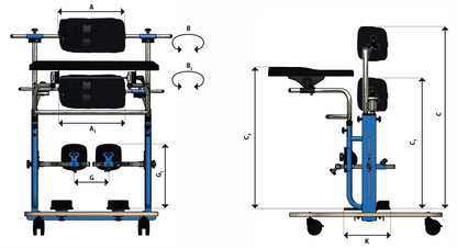 Morecare Infinite‑Adjust Multi‑Planar Standing Frame