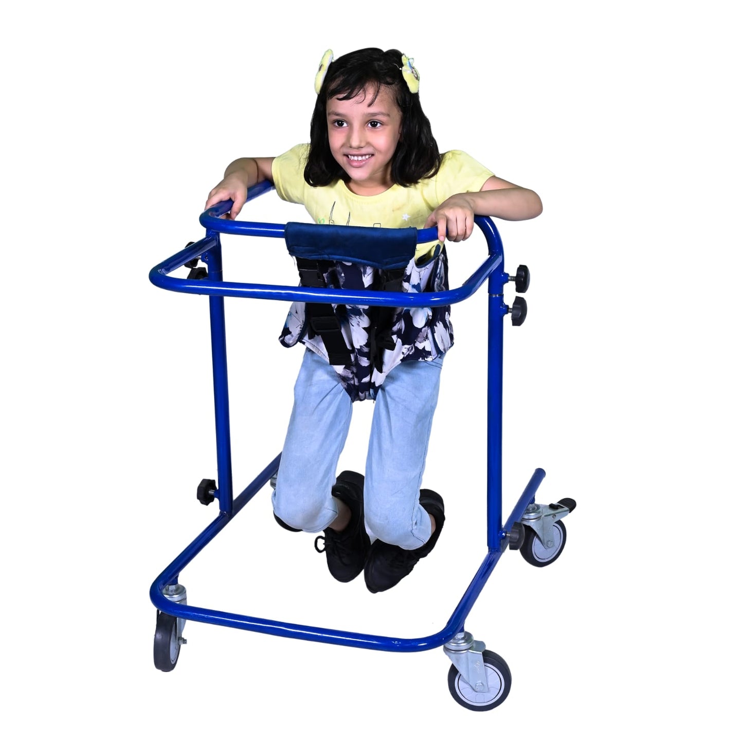 Mild Steel Four-Wheels Upright Training CP Walker for Kids & Teens