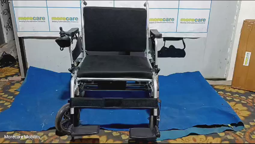 Load video: Extra Wide 24 Inch Electric Bariatric Wheelchair - Up to 200 kg Capacity