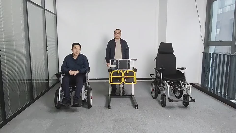 Load video: Morecare Multifunction Shower and Toilet Height Adjustable Hydraulic Patient Lifter Transfer Wheelchair