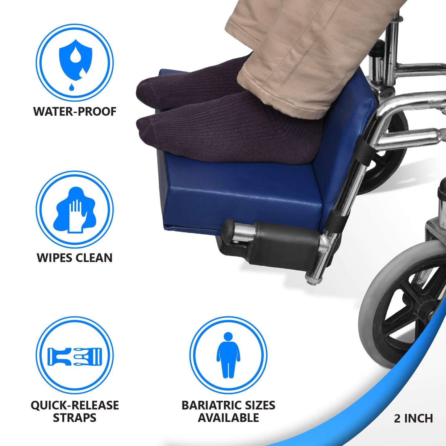 WHEELCHAIR LEG REST SUPPORT PAD FOR ELEVATING LEGREST WITH BASE SUPPORT from MORECARE MOBILITY & REHABILITATION SOLUTIONS