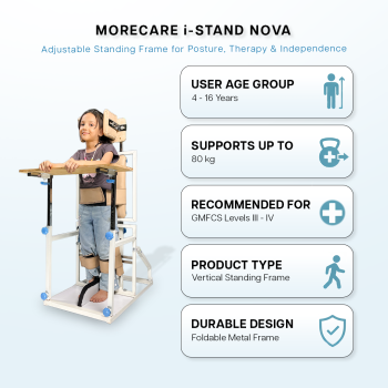 Morecare Multi-Functional Adjustable Standing Frame for Children & Teens with Cerebral Palsy