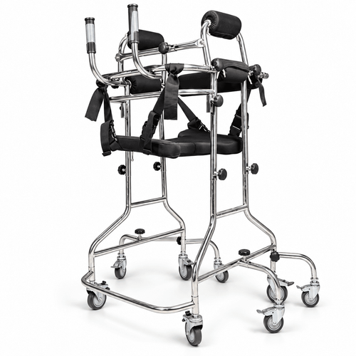 Morecare Crab Walker – 8-Wheel Anti-Rollover Adult Standing & Gait Training Walker